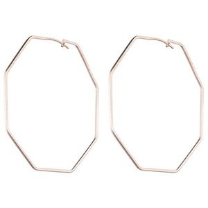 Sheila Fajl Amber Eternity Thin Wire Brushed Rose Gold Plated Hoop Earrings NEW